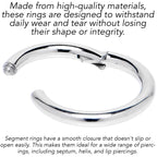 16G 7mm 316L Surgical Steel Precision Hinged Segment Hoop