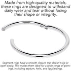 16G 7/16 316L Surgical Steel Precision Hinged Segment Hoop
