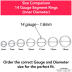 14G 9/16 316L Surgical Steel Precision Hinged Segment Hoop