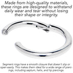 12G 9/16 316L Surgical Steel Precision Hinged Segment Hoop