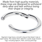 12G 5/8 316L Surgical Steel Precision Hinged Segment Hoop