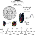 20G 7mm Watermelon Cat Love Left Side Nose Screw