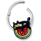 16G 3/8 Watermelon Cat Love Hinged Segment Ring