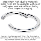 10G 5/8 316L Surgical Steel Precision Hinged Segment Hoop