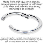 8G 1/2 316L Surgical Steel Precision Hinged Segment Hoop
