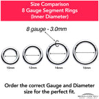8G 1/2 316L Surgical Steel Precision Hinged Segment Hoop