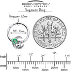 16G 3/8 Clear CZ Gem Rabbit On The Moon Green Hinged Segment Ring