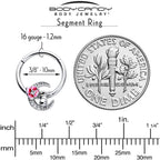 16G 3/8 Clear CZ Gem Rabbit On The Moon Pink Hinged Segment Ring