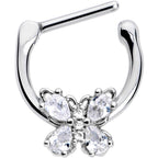 16G 5/16 Clear Gem Baroque Beauty Butterfly Cartilage Clicker