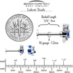 16G 5/16 Blue Gem Twining Vine Flatback Stud