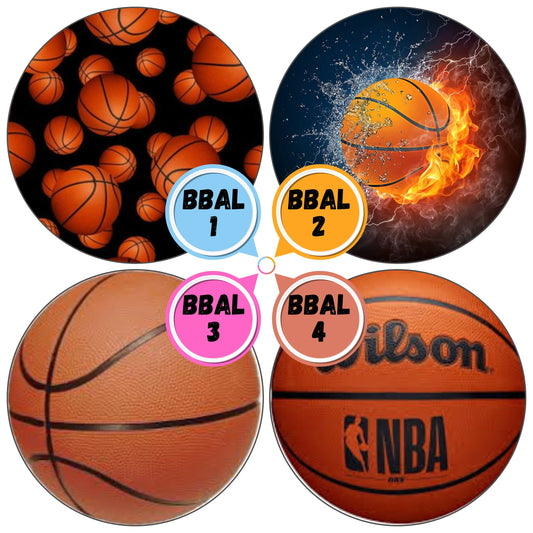 Basketball Themed Cabs - 1 INCH EPOXY STICKER CABS (PAIR)