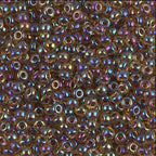 Miyuki 8-2213 (357) 8/0 Root Beer Lined Transparent Topaz AB Seed Beads - 5 or 10 gm