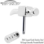 16G 1/4 Optical Illusion Hammer Cartilage Tragus Earring