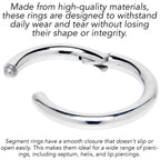 10G 1/2 316L Surgical Steel Precision Hinged Segment Hoop