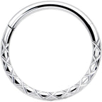 16G 3/8 Implant Grade Titanium Snakeskin Style Hinged Segment Ring