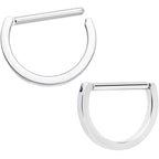 14G 13mm Implant Grade Titanium D Shaped Nipple Clicker Set