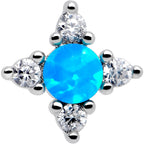 16G 5/16 Blue Synthetic Opal Rhombus Star Flatback Stud