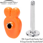 16G 5/16 Surprise Carrot Easter Bunny Labret Monroe Tragus