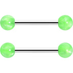 14G 9/16 Color Acrylic Ball Ends Barbell Nipple Ring Set