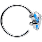 20G 5/16 Blue CZ Gem Swirl Fan Nose Hoop