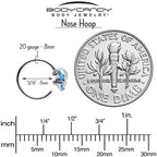 20G 5/16 Blue CZ Gem Swirl Fan Nose Hoop