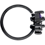 20G 5/16 Purple CZ Gem Black Rhombus Riot Nose Hoop