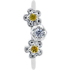 20G 5/16 Yellow CZ Gem Flower Honeycomb Nose Hoop