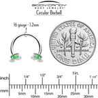 16G 3/8 Butterfly Green Splash Horseshoe Circular Barbell