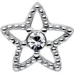Clear Gem Star Texture Barbell Tongue Ring
