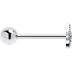 Clear Gem Star Texture Barbell Tongue Ring
