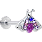 16G 5/16 Pink Blue Gem Beautiful Insect Labret Monroe Tragus