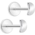 4mm Crescent Moon Flat Back Stud Earrings - 1 Pair