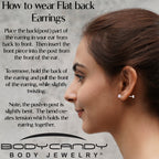 Daisy Flower Flat Back Stud Earrings - 1 Pair
