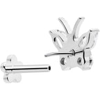 16G 5/16 Titanium Reversible Flower Threadless Gem Butterfly Labret Tragus