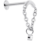 18G 5/16 CZ Gem Titanium Threadless Dangle Hidden Helix Earring