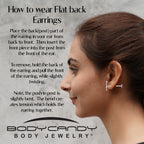 18G 1/4 Clear Gem Implant Grade Titanium Leaves Threadless Flatback Stud