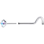 20G 3mm CZ Prong Set Push-In Threadless Nose Screw Nose Ring