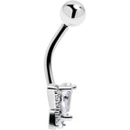 Cubic Zirconia Style Butterfly Belly Ring