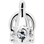 20G 7mm Clear Gem Champagne Dreams L Shape Nose Ring
