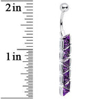 Sterling Silver Amethyst TRIANGLE JEWEL DROP Dangle Belly Ring