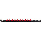 Red Rubber Spike Punk Cuff Bracelet