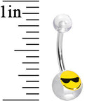 Clear Acrylic Sunglasses Smiley Belly Ring