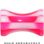 6G Fuchsia Pink and White Checkerboard Acrylic Saddle Plug