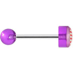 14G Purple Acrylic American Flag Straight Barbell Tongue Ring