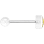 14G 5/8 Clear Acrylic Giving the Middle Finger Tongue Ring