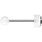 14G 5/8 Clear Intertwined Male Female Symbol Tongue Ring