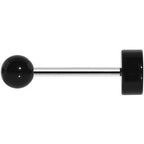 14G 5/8 Black and White Star Tongue Ring
