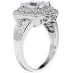 Sterling Silver Emerald Cubic Zirconia Ring -2.25 ct tw