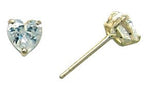 14k Yellow Gold .80ct Basket Set Heart CZ Stud Earrings