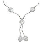 Sterling Silver Clear Crystal Ball Drop Necklace
